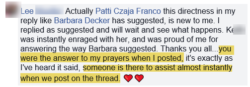 Actually Patti Czaja Franco this directness