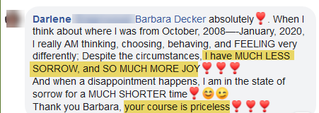 Barbara Decker absolutely When I think