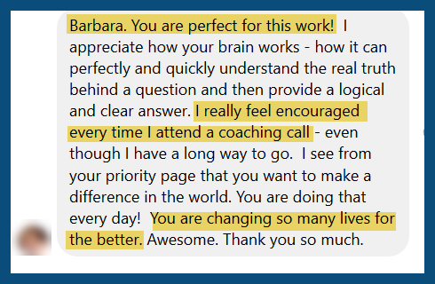 Barbara. You are perfect for this