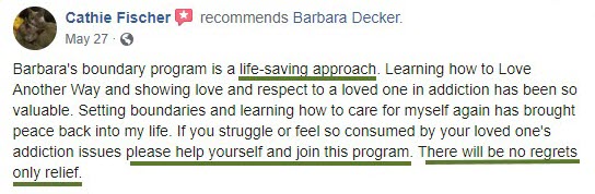 Barbara's boundary program is a life-saving