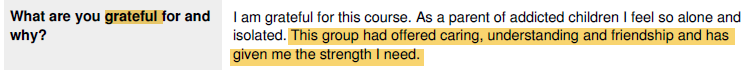I am grateful for this course. As a parent