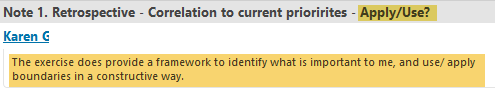 This exercise does provide a framework to identify