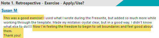 This was a good exercise I used what I wrote