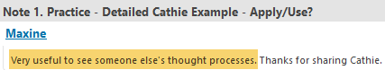 Very useful to see someone else's
