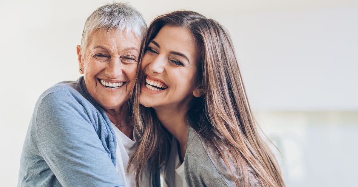 A woman and an older woman hugging each other, symbolizing their journey to overcome substance use and never look back.