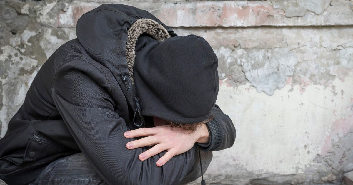 A teenager showing signs of drug use