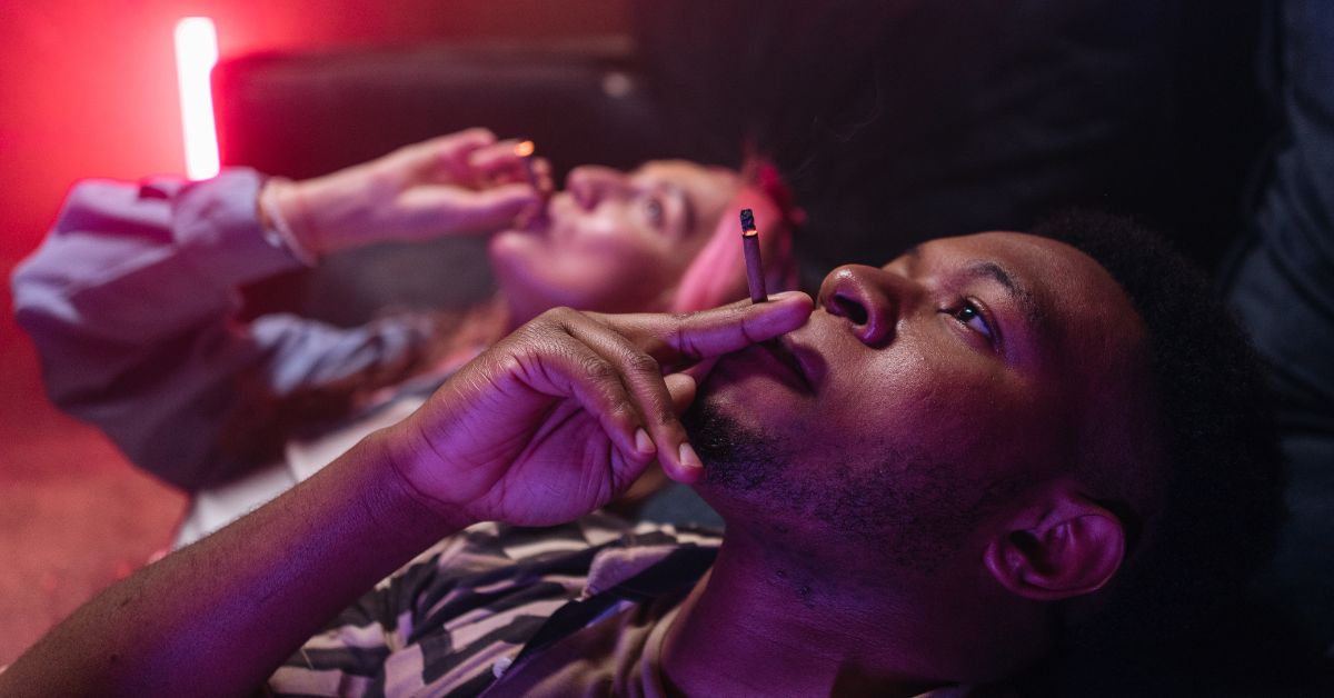 Teens smoking weed on a party